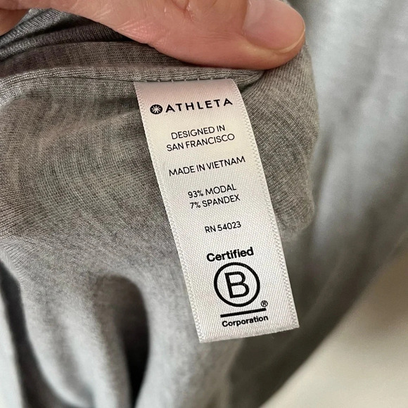 Athleta Dress Women's Small Santorini Gray Midi Modal Stretch Minimalist Travel - Picture 7 of 9